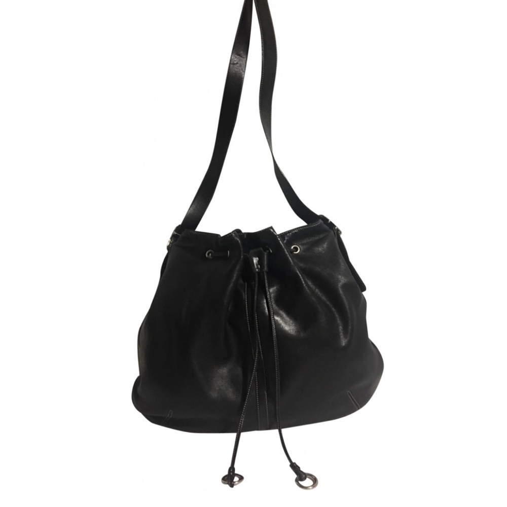 Coach vintage black leather crossbody handbag